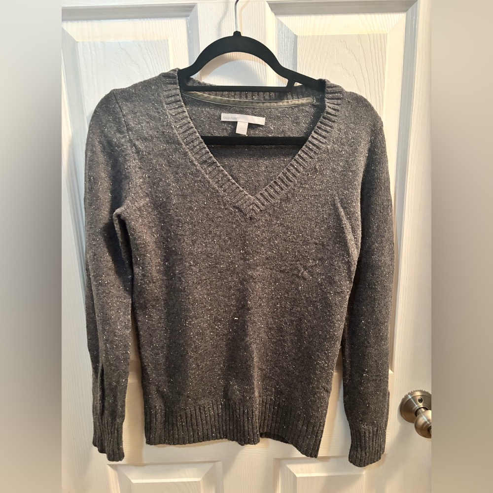 Old Navy Charcoal V-Neck Sweater